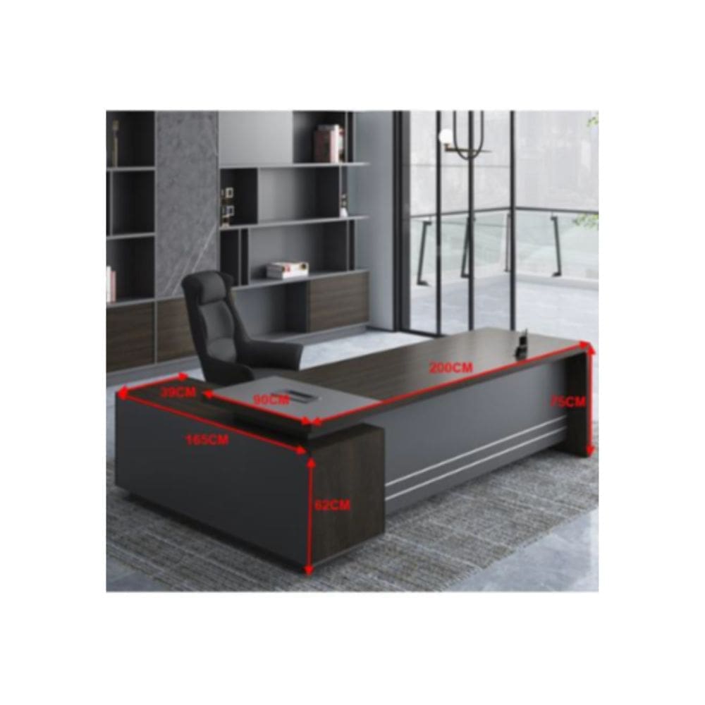 PRIME Executive 72" L-Shaped Desk With Storage Cupboard