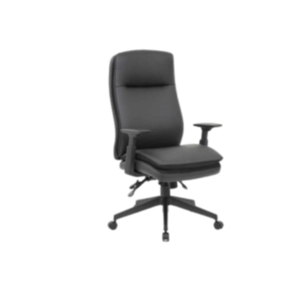 Executive Double Plush High Back Leather W/Adj Arms (B7-30BK)